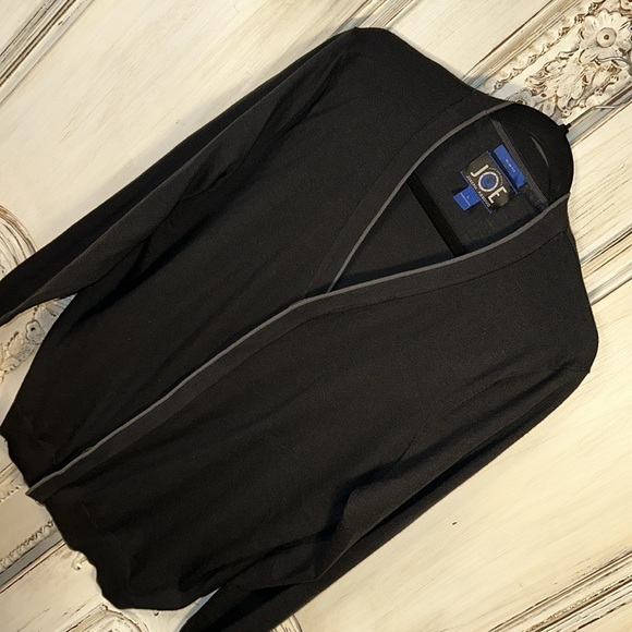 Joe Joseph Abboud Navy Long Sleeve Single Knit Cardigan Sweater Preppy Academia - Picture 3 of 7